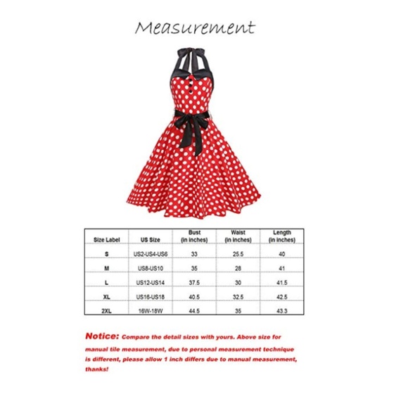 1950s Halter Style Vintage Polka Dot Swing Dress - Picture 5 of 5